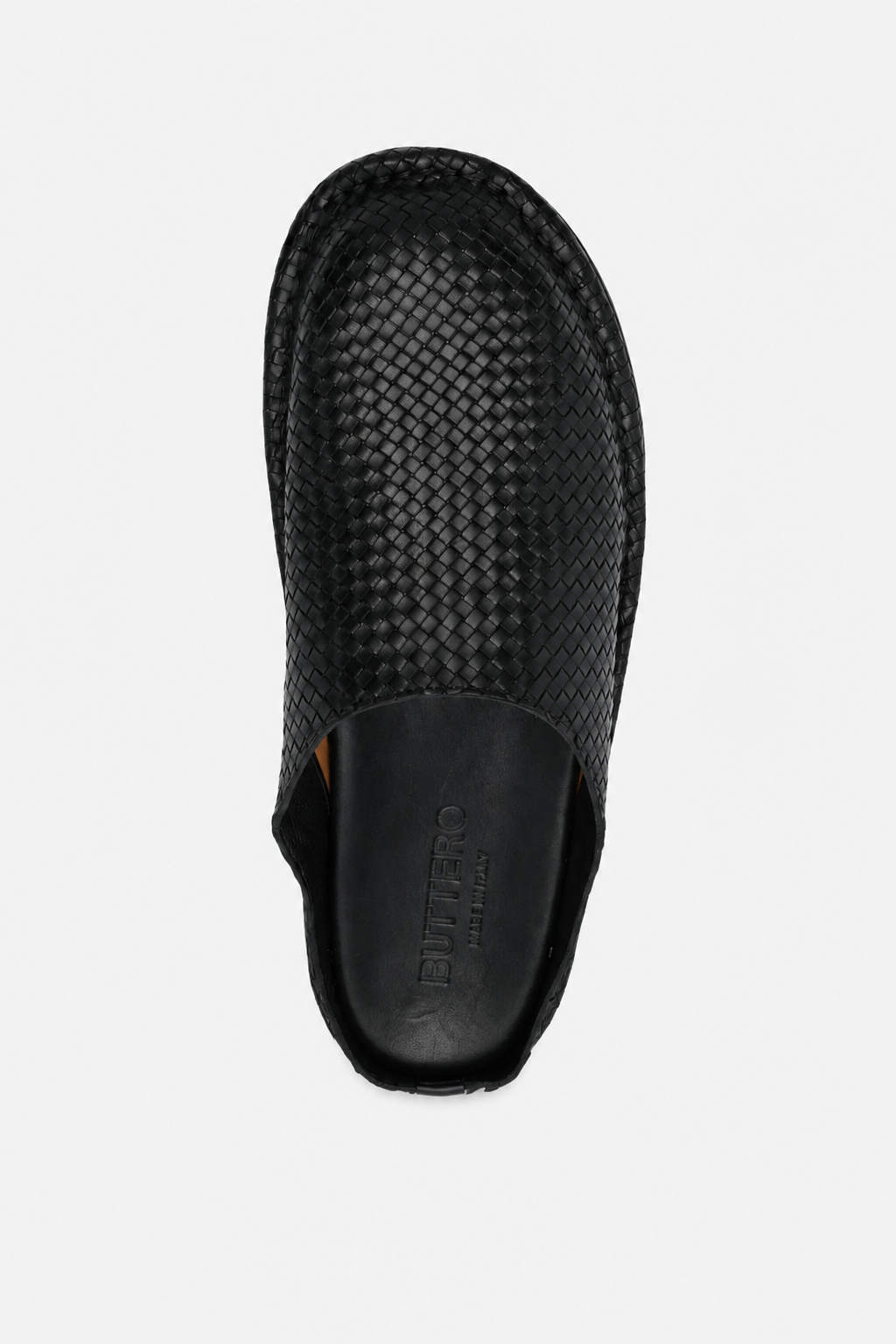 Woven Leather Slippers Black- Hombre Amsterdam