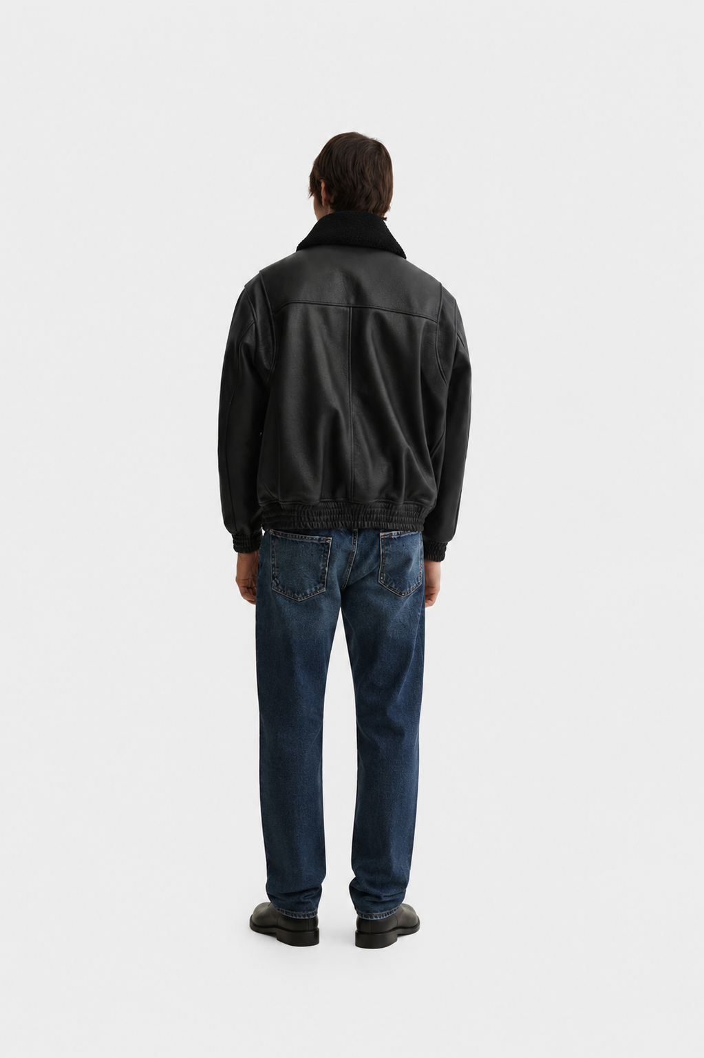 Bari Leather Bomber Jacket Black- Hombre Amsterdam