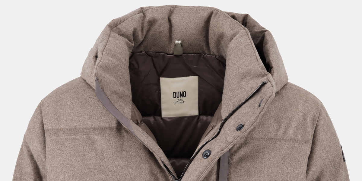 Down Wool Cashmere Hooded Jacket- Hombre Amsterdam