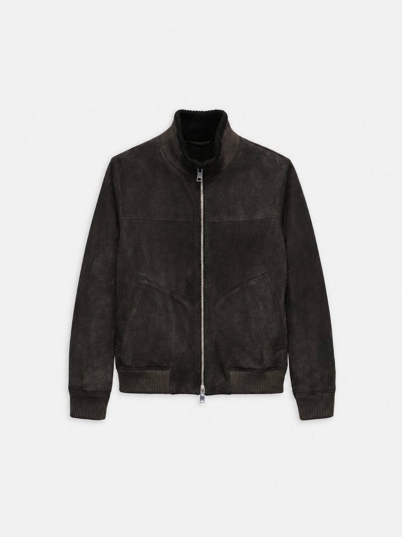 Shearling Bomber Jacket Iron Grey- Hombre Amsterdam