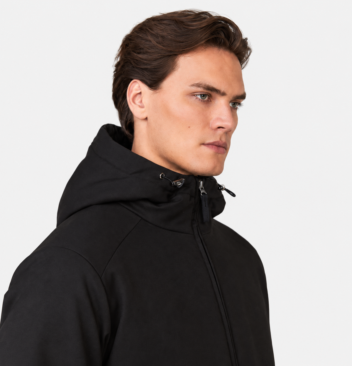 Rodan Soft Wool Hooded Commuter Jacket Deep Brown- Hombre Amsterdam