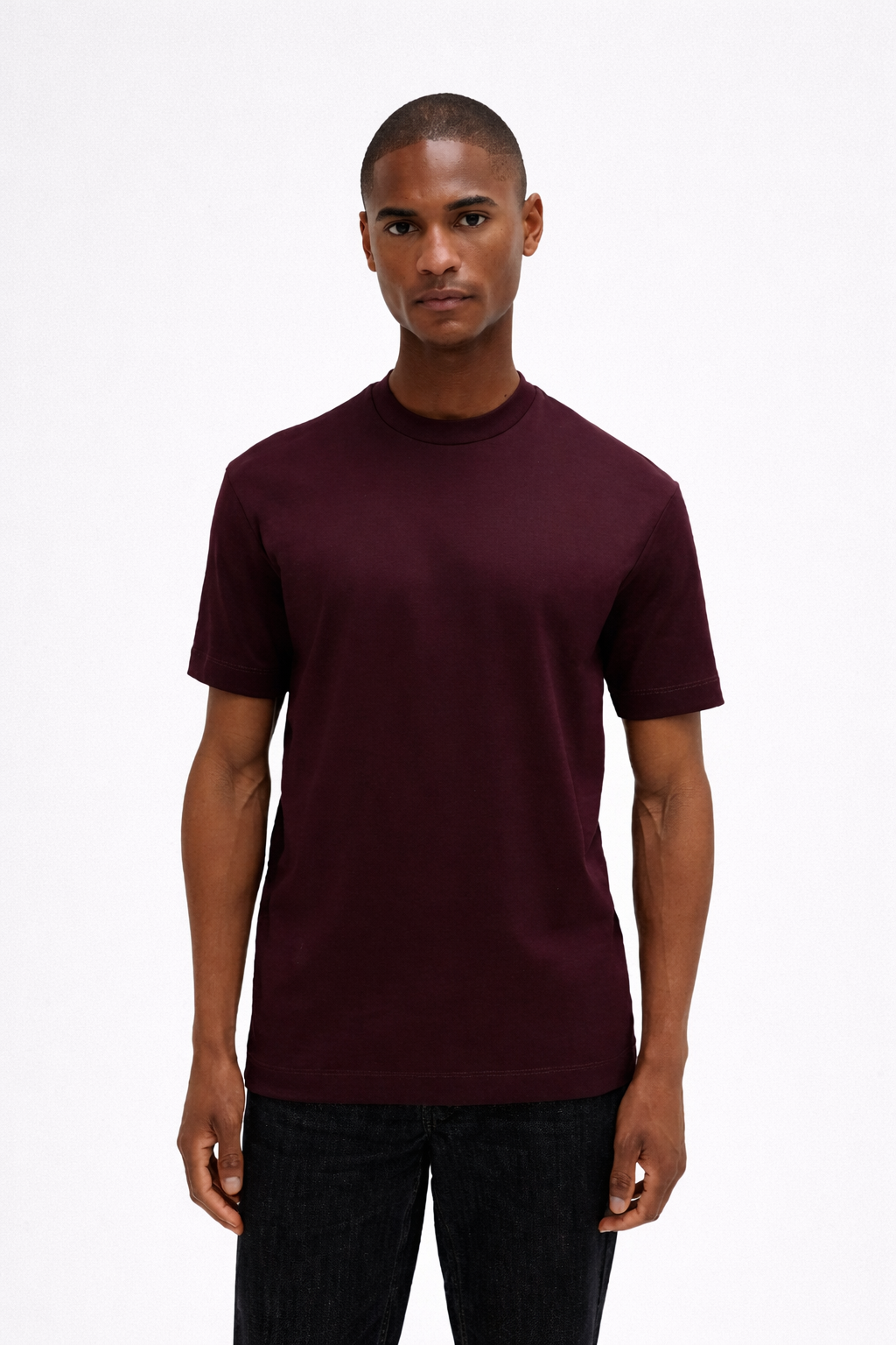 Interlock Supima T-Shirt Burgundy- Hombre Amsterdam