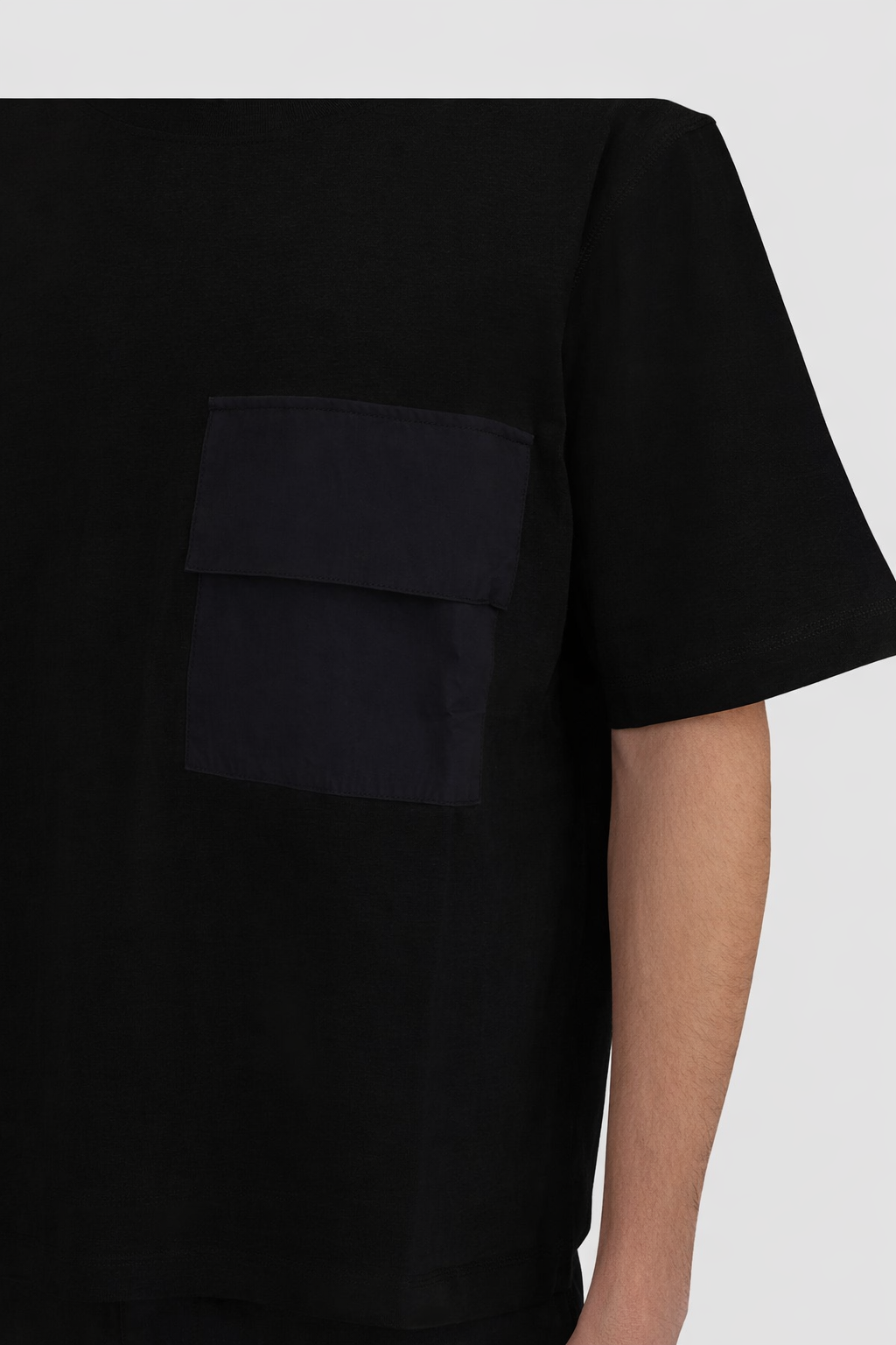 Light Mercerised T-Shirt Black- Hombre Amsterdam