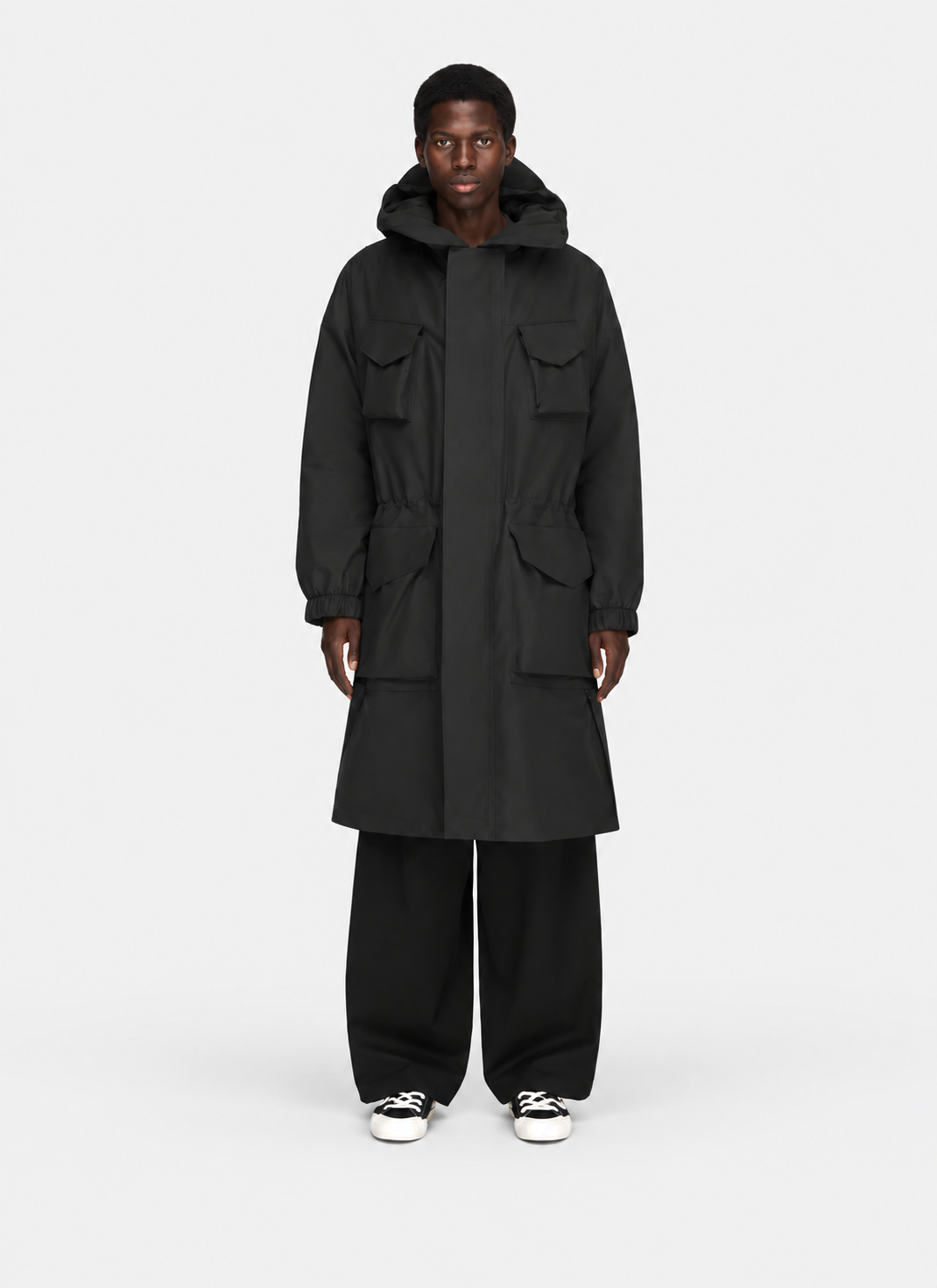 GTX Padded Hooded Black Coat- Hombre Amsterdam