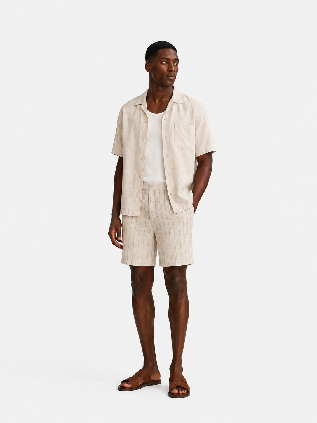 Resort Linen Shorts Beige- Hombre Amsterdam