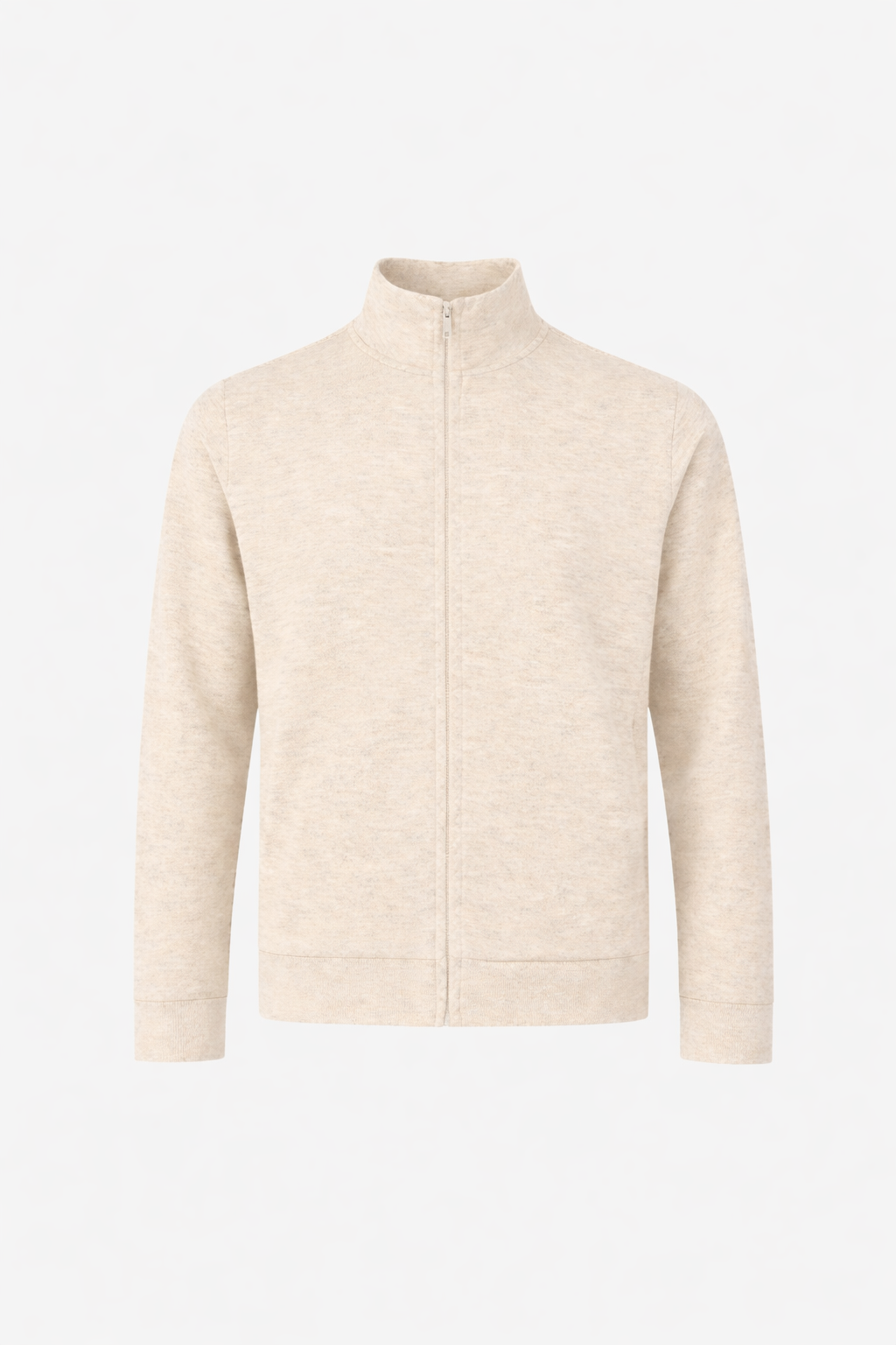 Zip Vest Cotton Melange Crema Super 60- Hombre Amsterdam