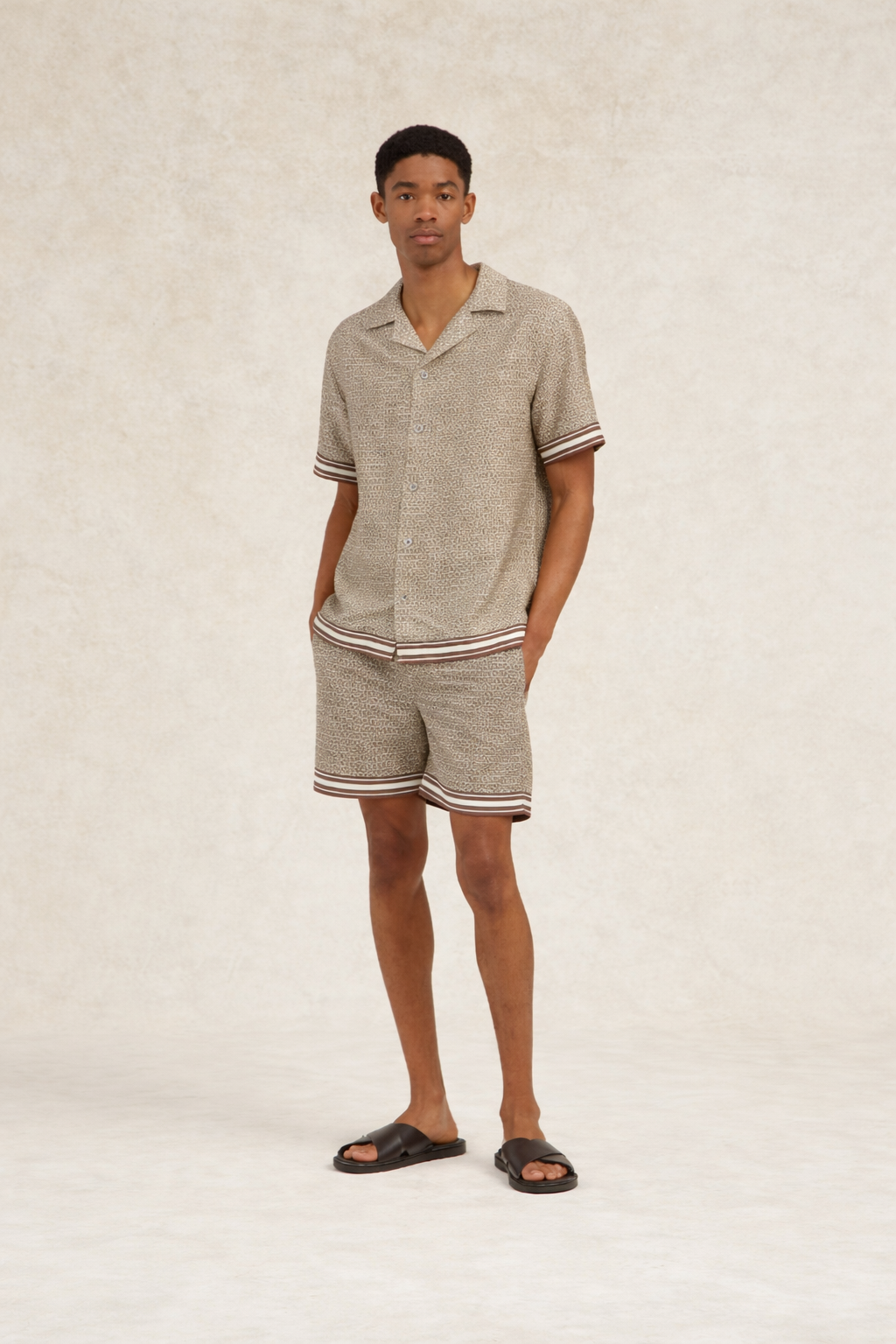 Lucena printed Shirt Light Brown- Hombre Amsterdam