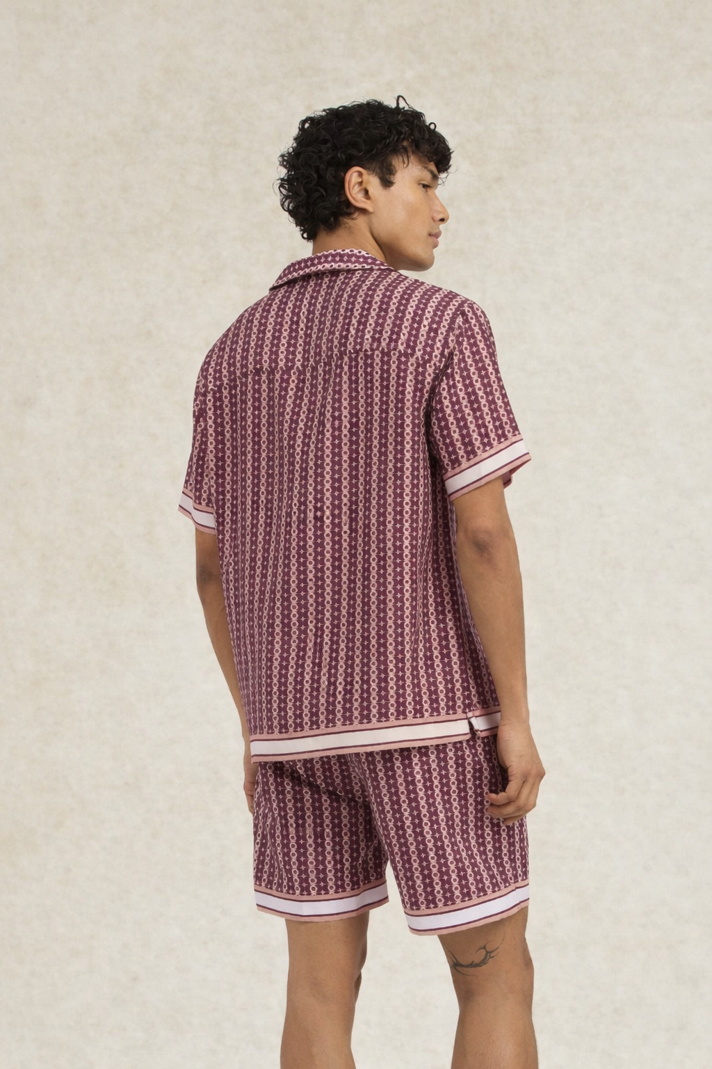 Pressoa Tencel Print Shirt Rose- Hombre Amsterdam