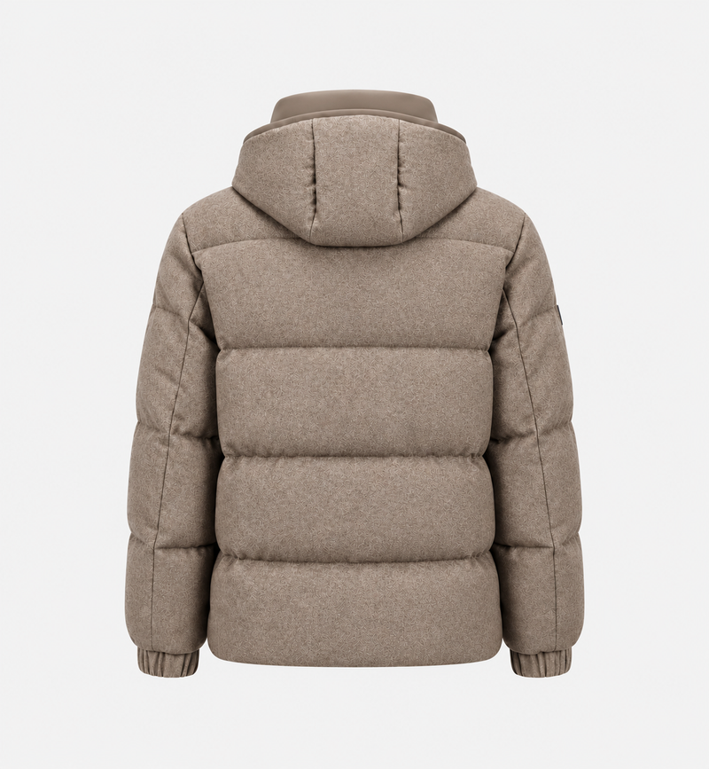 Down Wool Cashmere Hooded Jacket- Hombre Amsterdam