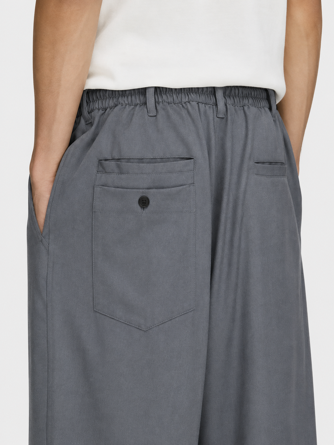 Wool Sraight Pants Grey Five- Hombre Amsterdam