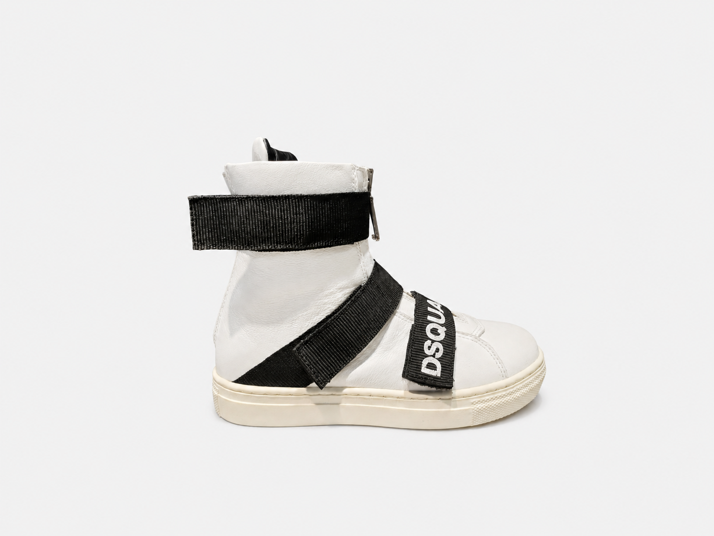 White High Top Velcro Sneakers Kids- Hombre Amsterdam