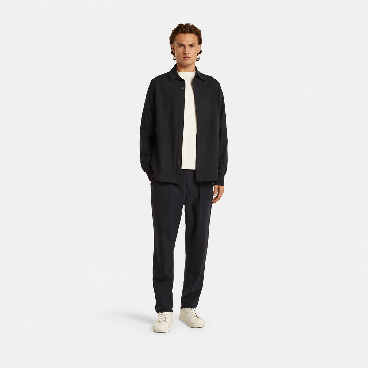 Summer Wool Shirt Jacket Black- Hombre Amsterdam