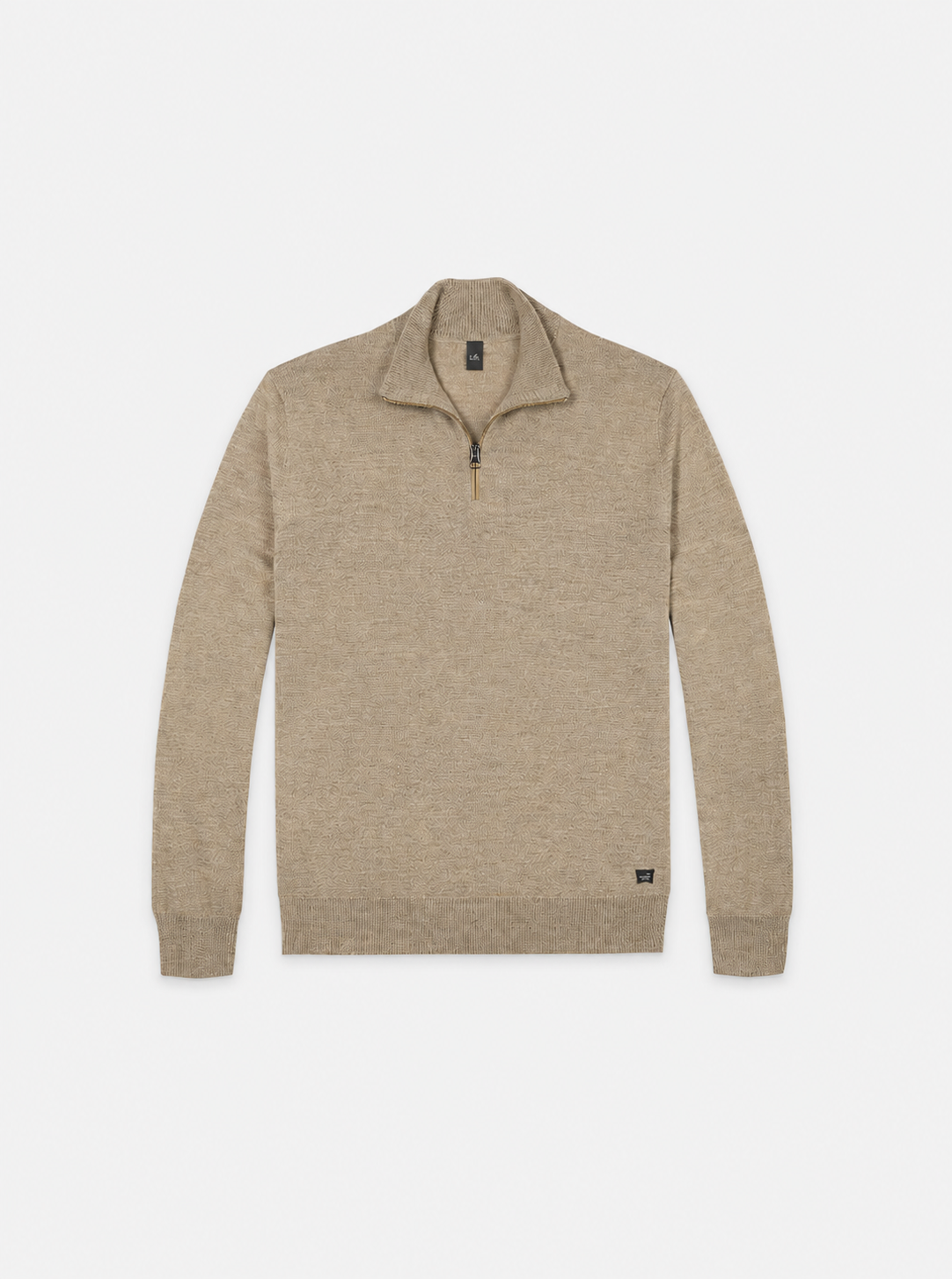 Luke Zip Pullover Camel Melange- Hombre Amsterdam