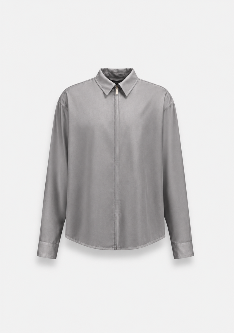Shirt In Wool Touch Dark Grey