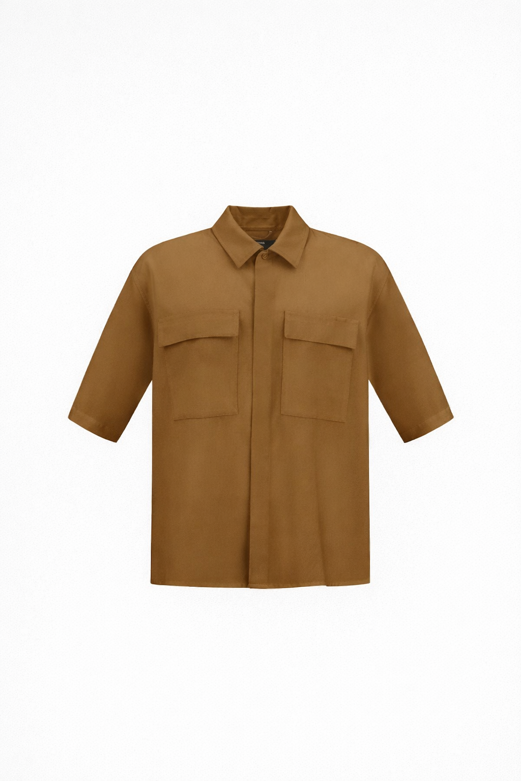 Wool Shirt Short Sleeves Olive- Hombre Amsterdam