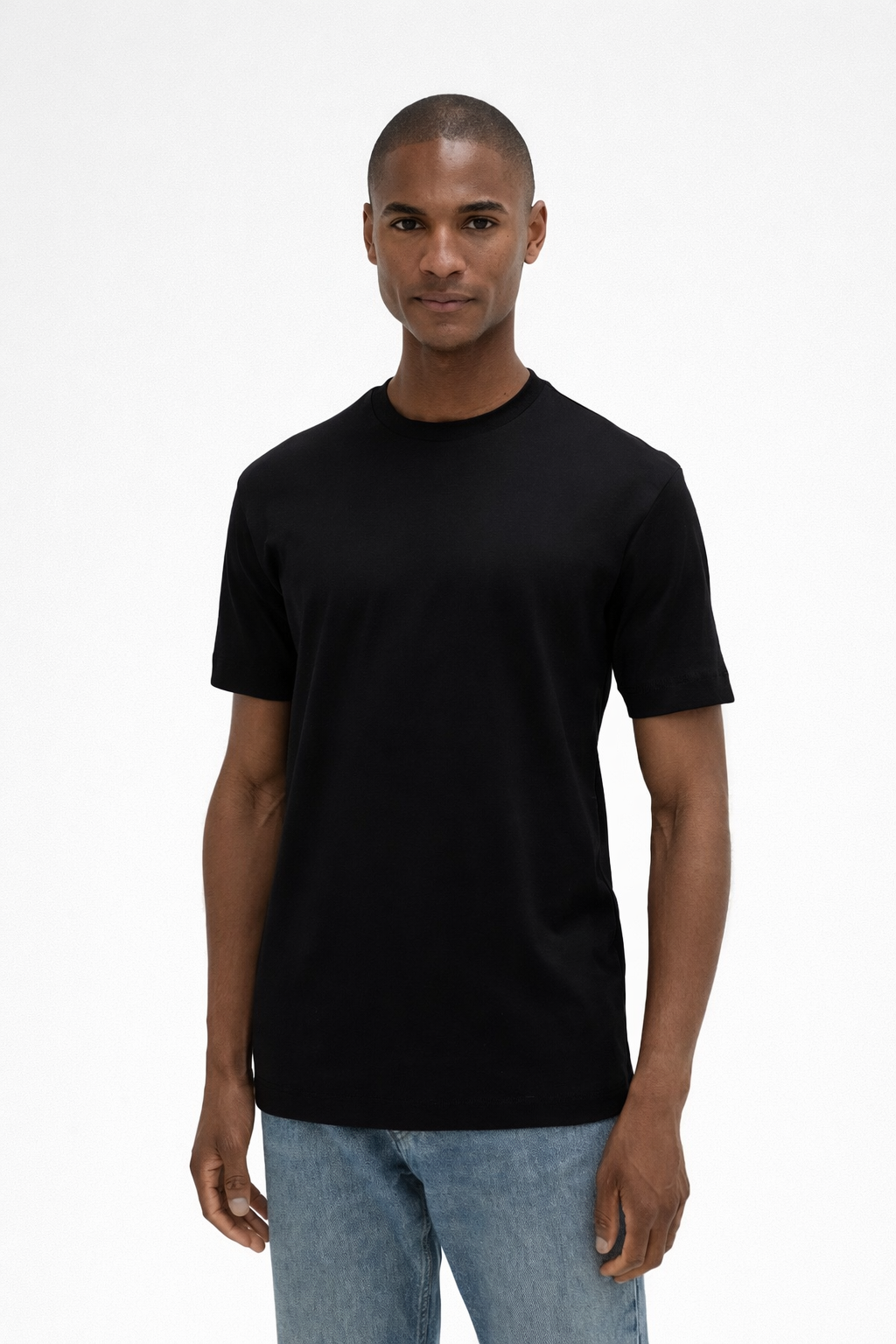 Interlock Supima Cotton T-Shirt Black- Hombre Amsterdam