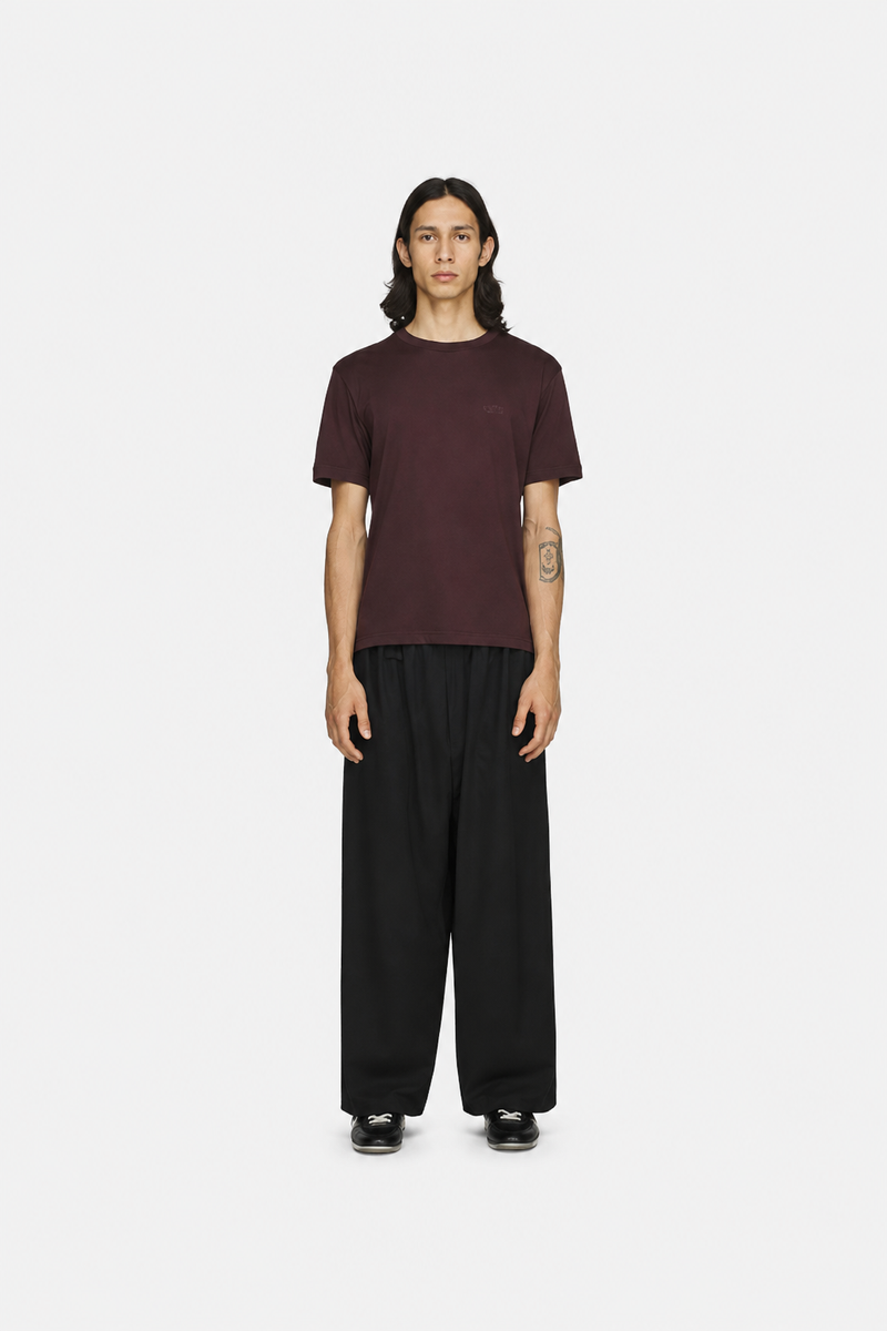 Wool Straight Leg Pants Black- Hombre Amsterdam