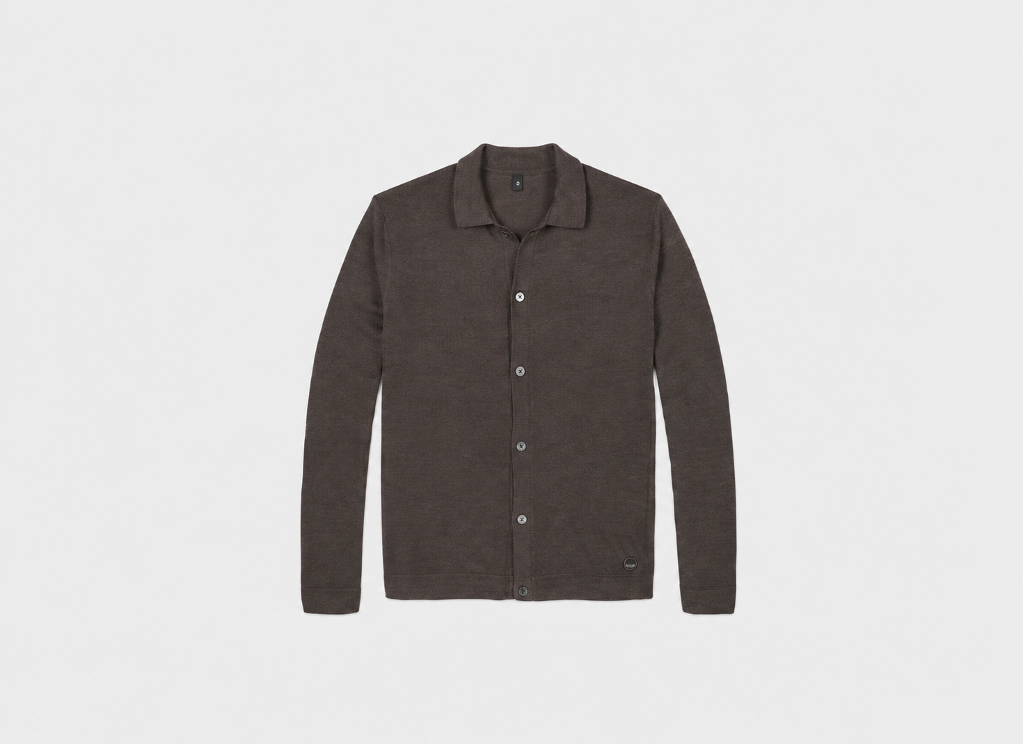 Pearson Merino Cardigan Dark Brown Melange- Hombre Amsterdam