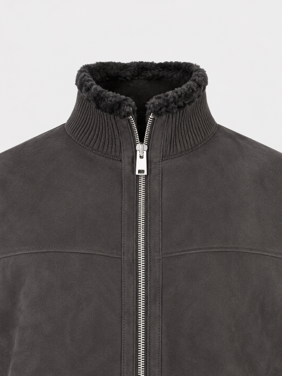 Arek Shearling Bomber Jacket Iron Grey- Hombre Amsterdam
