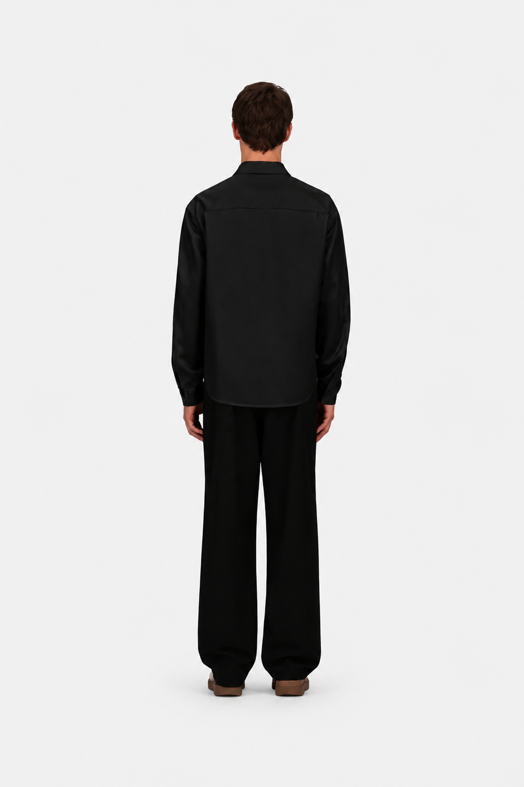 Shirt In Wool Touch Black- Hombre Amsterdam