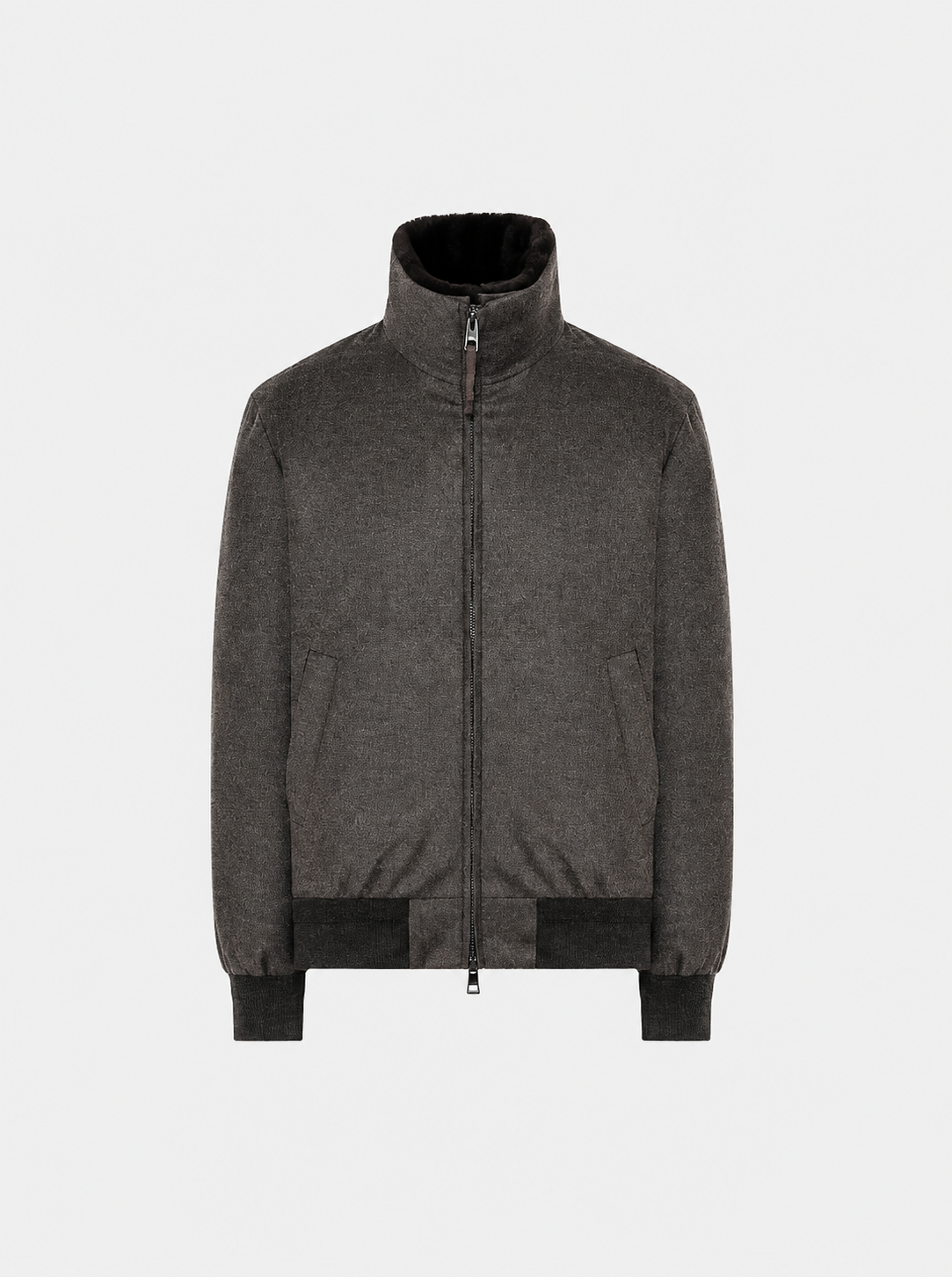 Wool Cashmere Bomber Jacket Brown- Hombre Amsterdam