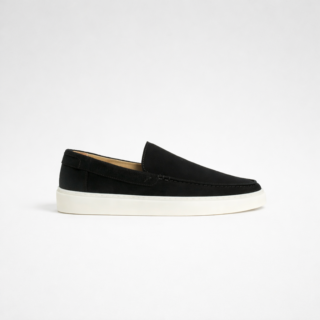 posa suede loafer black