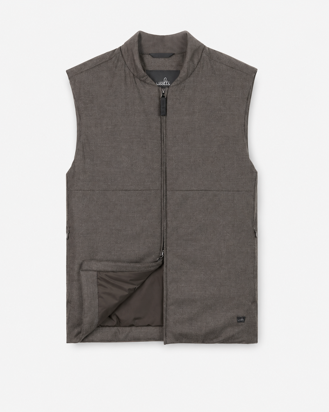 Mitch Stretch Wool Bomber Vest Dark Brown- Hombre Amsterdam