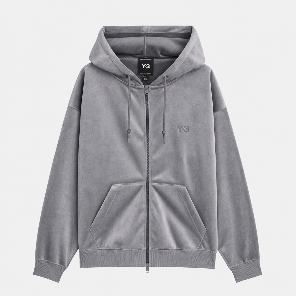Velvet Corduroy Zip Hoodie Grey Five- Hombre Amsterdam