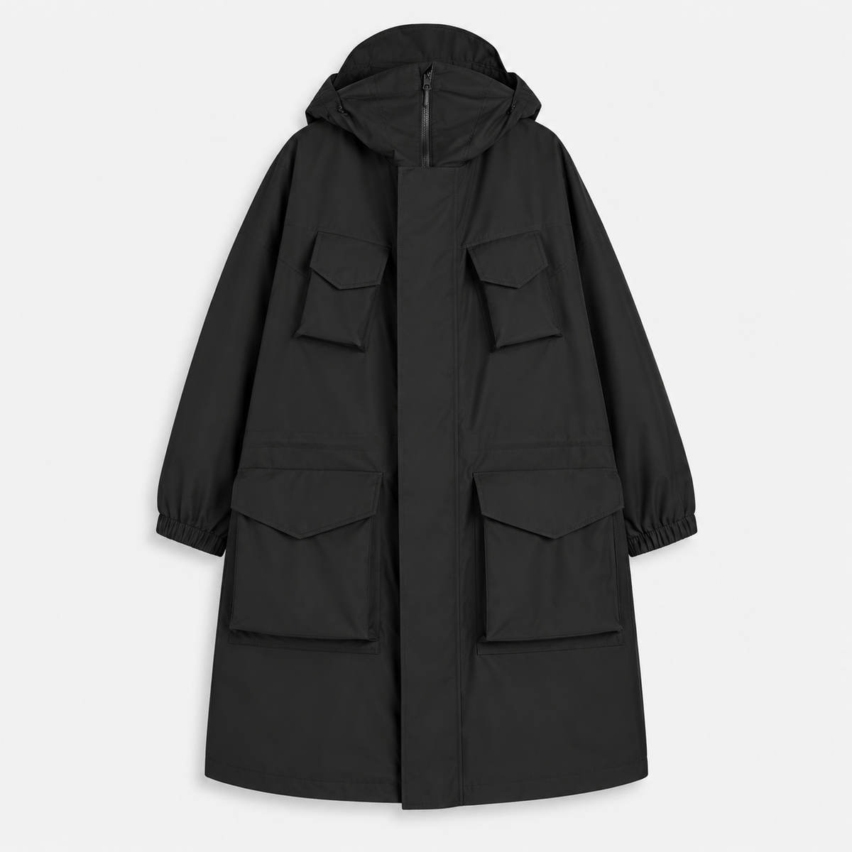 GTX Padded Hooded Black Coat- Hombre Amsterdam
