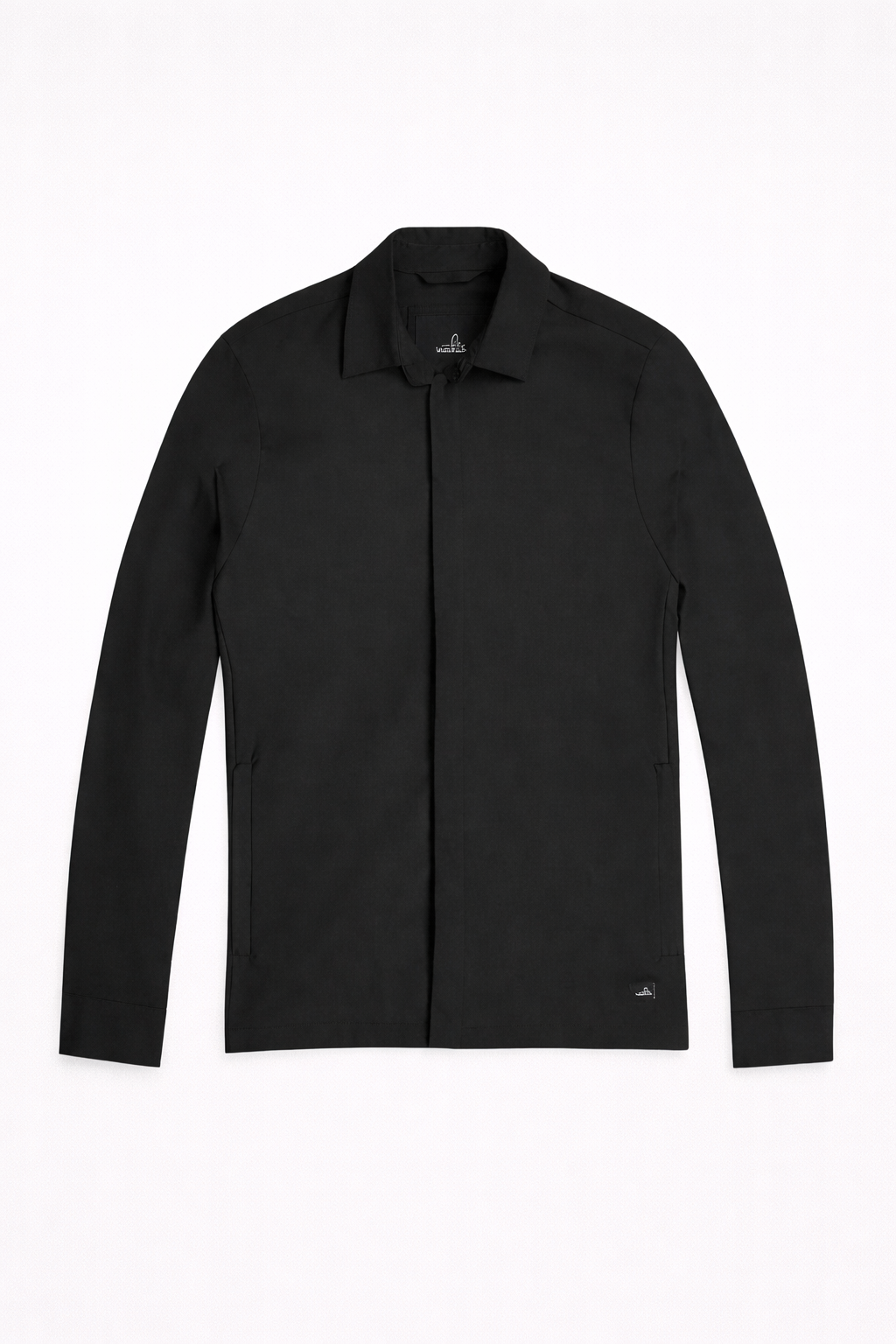 Summer Wool Shirt Jacket Pure Black- Hombre Amsterdam