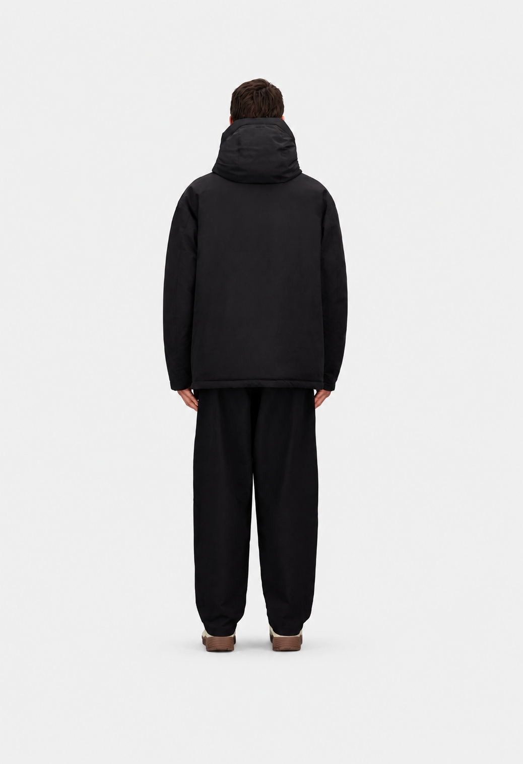 Short Black Parka In Stretch Down- Hombre Amsterdam