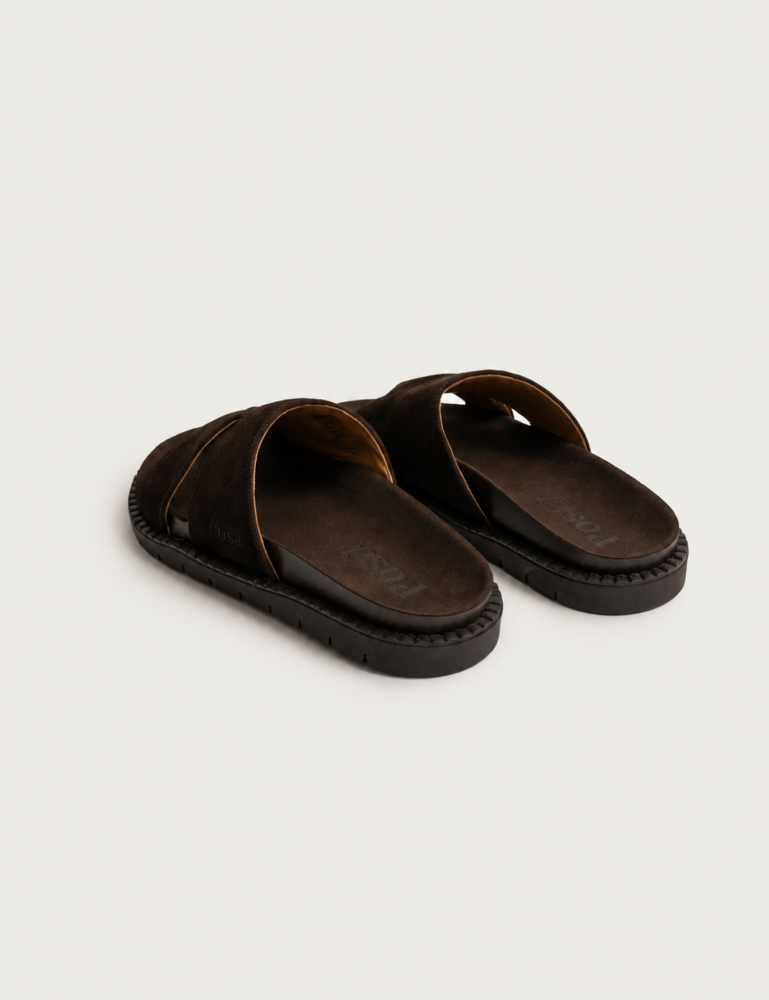 Suede Slides Dark Brown- Hombre Amsterdam