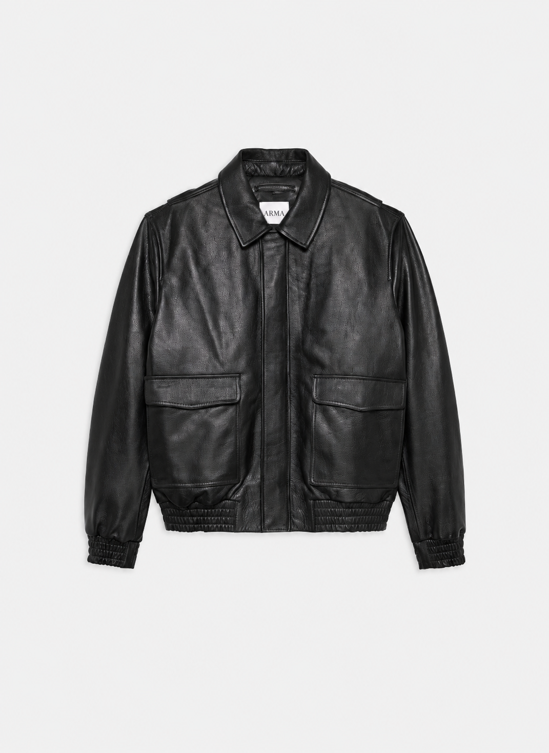 Bari Leather Bomber Jacket Black- Hombre Amsterdam