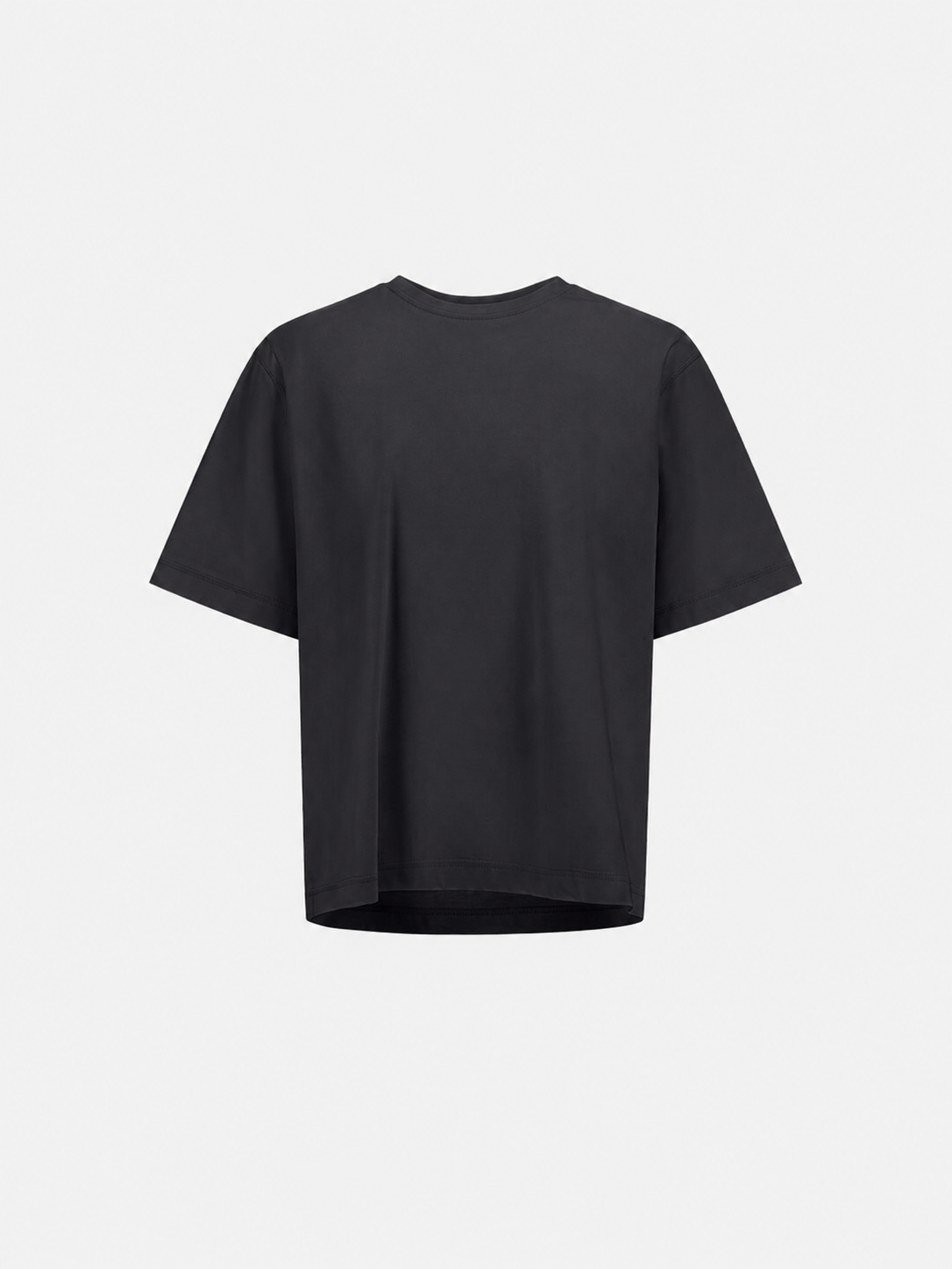 Mercerised Black T-Shirt Short Sleeves- Hombre Amsterdam