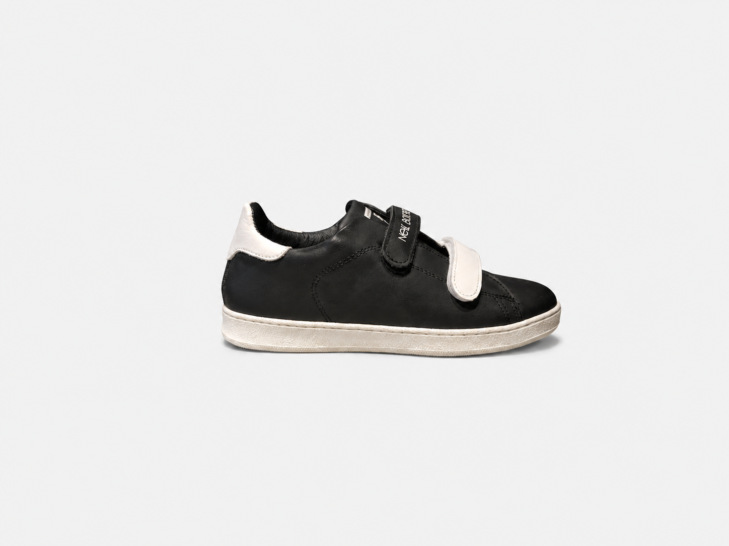 Black White Leather Kids Sneaker- Hombre Amsterdam