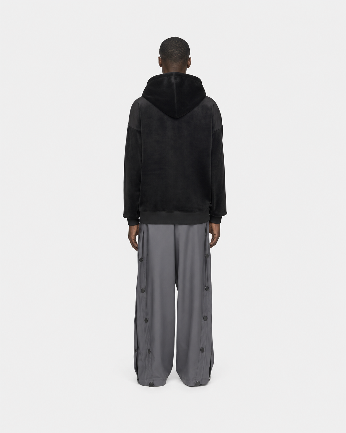 Velvet Corduroy Hoodie Black- Hombre Amsterdam