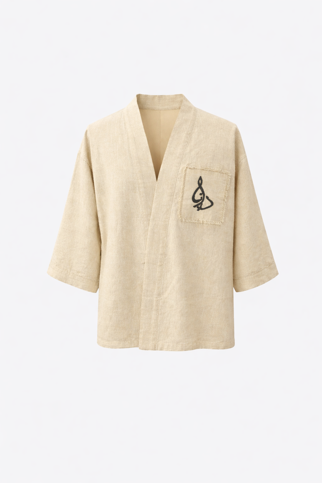 HOMBRE X AICHA LINEN KIMONO NATURAL BEIGE