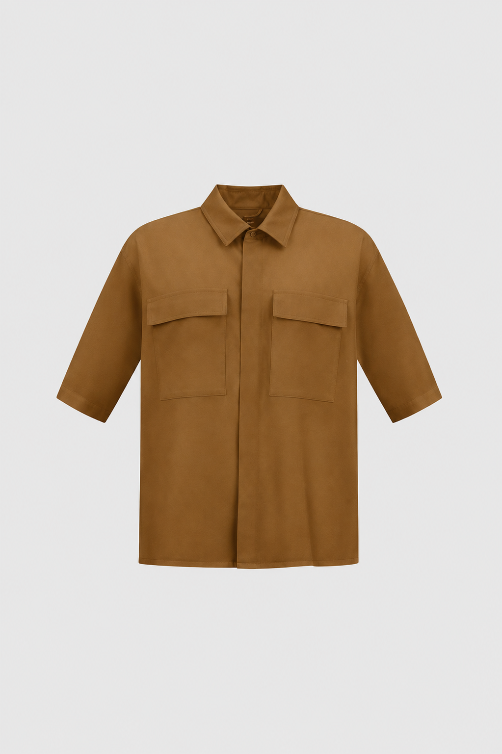 Wool Shirt Short Sleeves Olive- Hombre Amsterdam