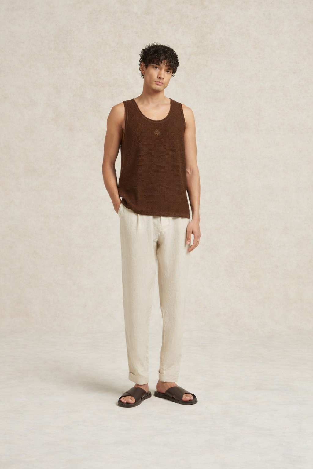 Linen Trouser Oat- Hombre Amsterdam