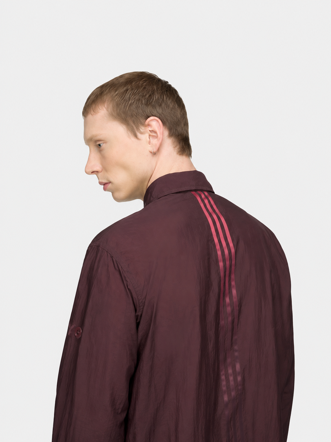 Gradient 3-Stripes Nylon Overshirt Night Red- Hombre Amsterdam