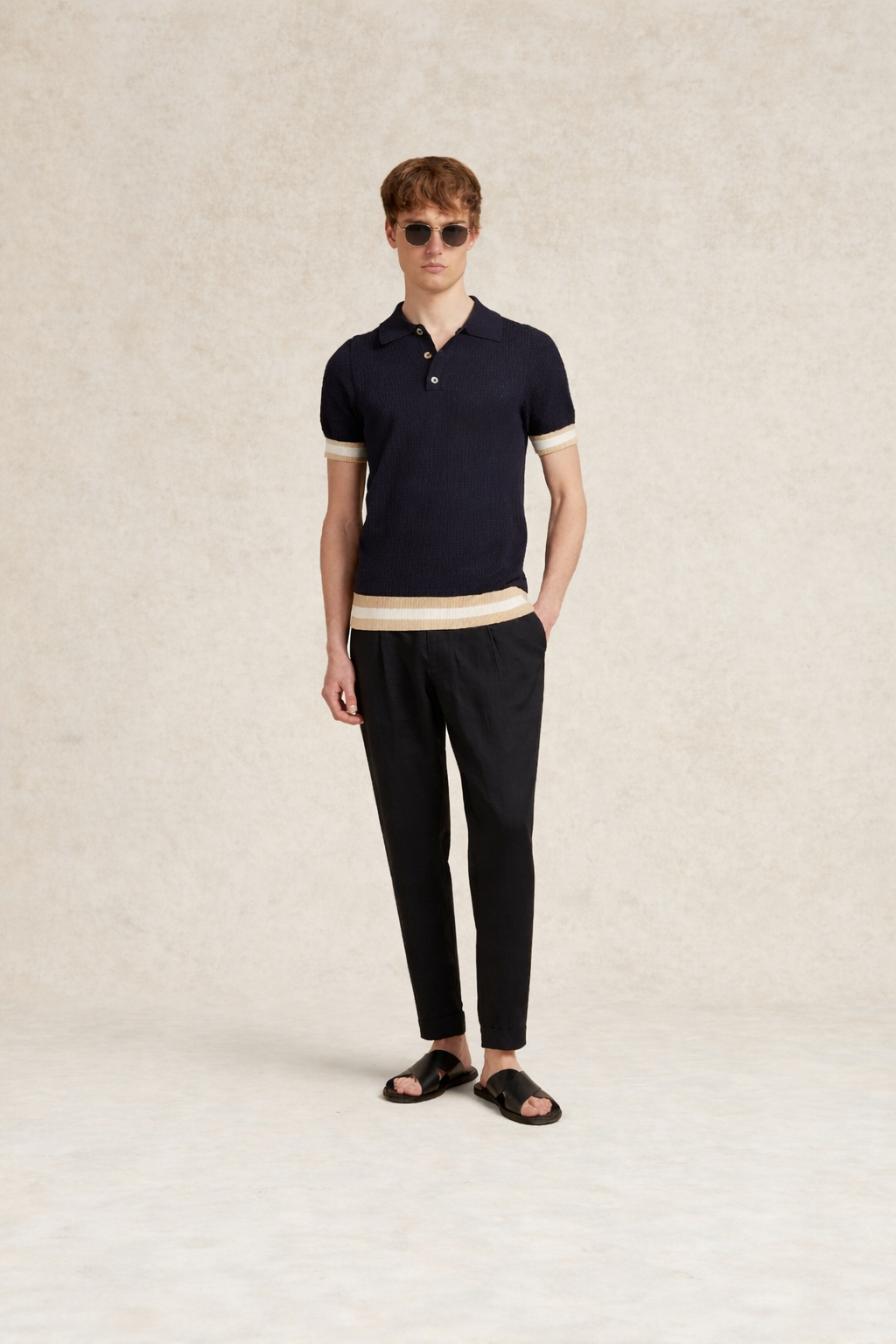 Linen Trouser Navy- Hombre Amsterdam