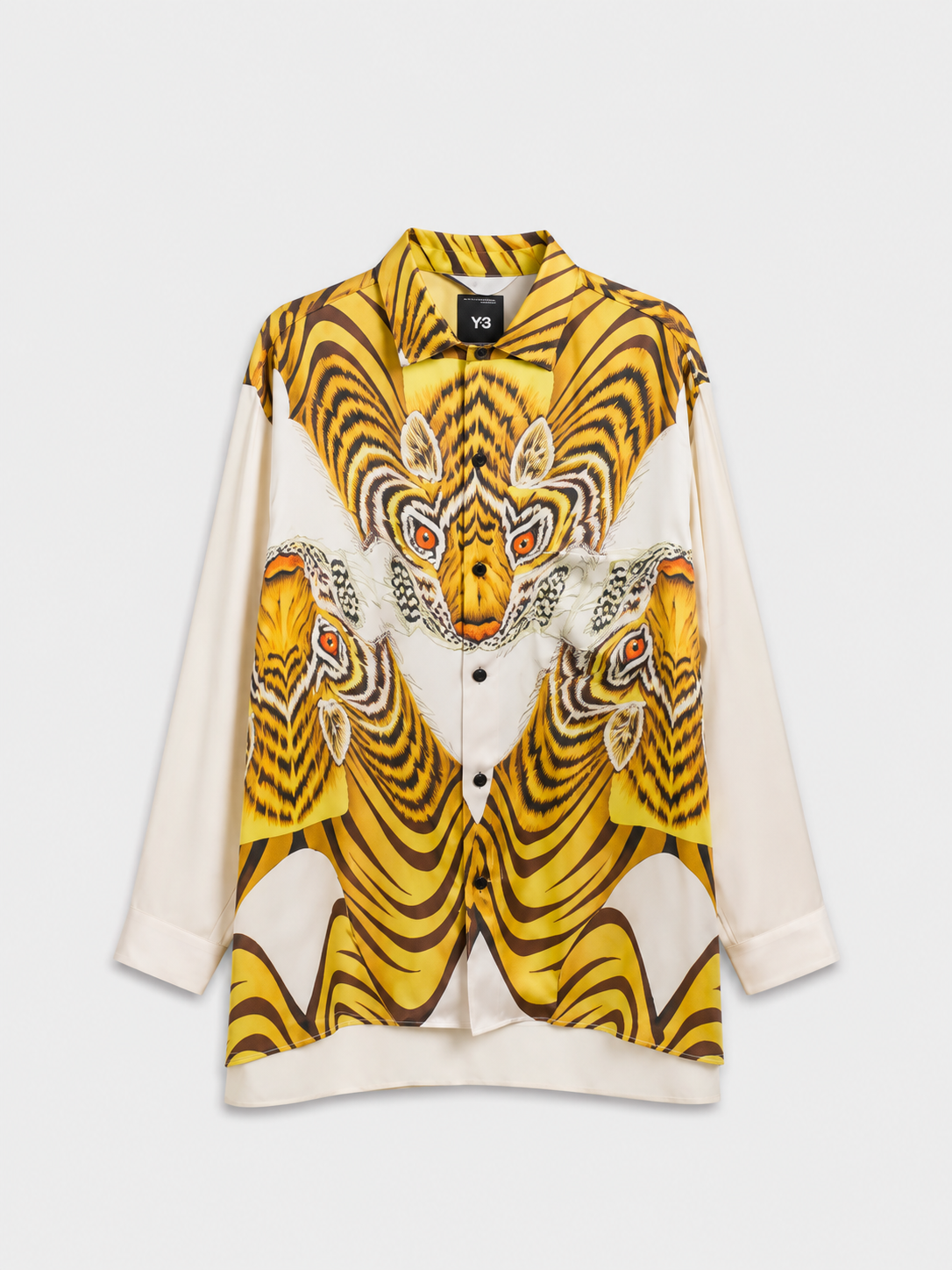 Satin Tiger Print Shirt Yellow- Hombre Amsterdam