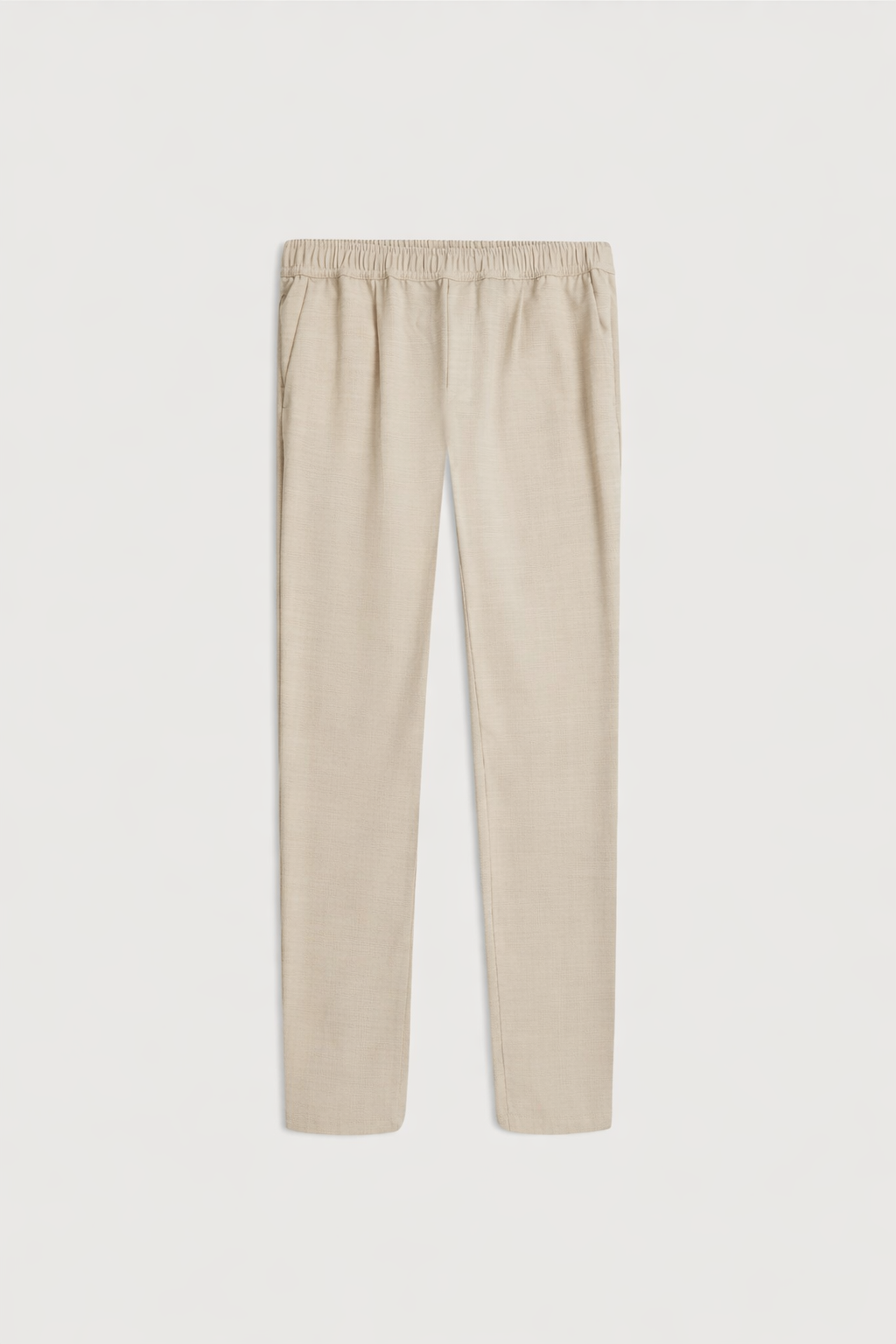 Summer Wool Pleated Comfort Trousers Light Sand Melange- Hombre Amsterdam