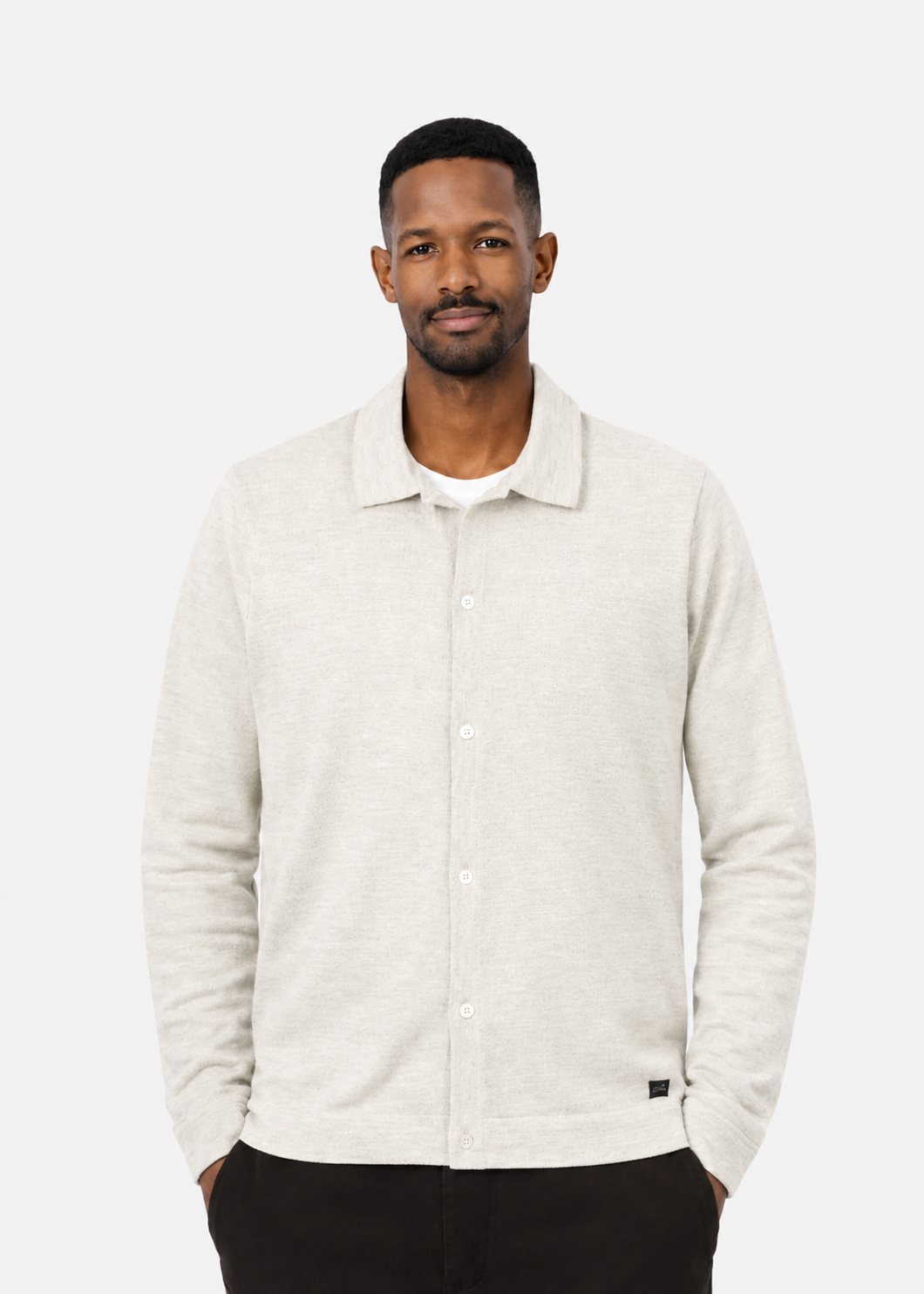 Pearson Merino Cardigan Winter White Melange- Hombre Amsterdam