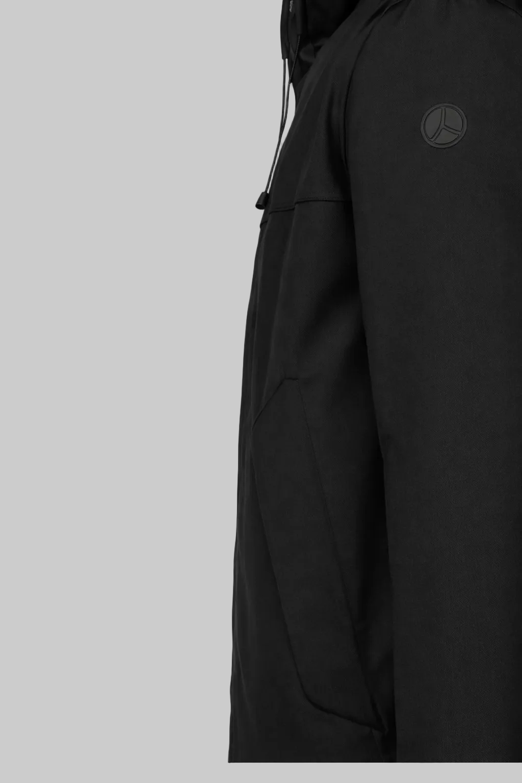 PEOPLE OF SHIBUYA PRIMALOFT BLACK JACKET WITH HOOD AND ZIP CLOSURE