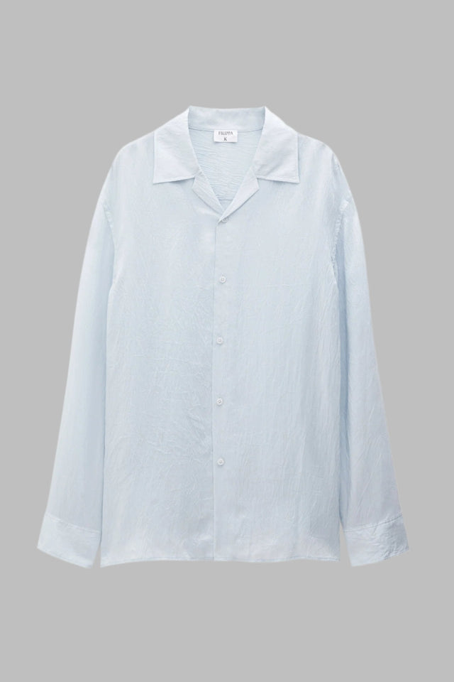FILIPPA K CRINKLED RESORT SHIRT ICE BLUE - Hombre Amsterdam