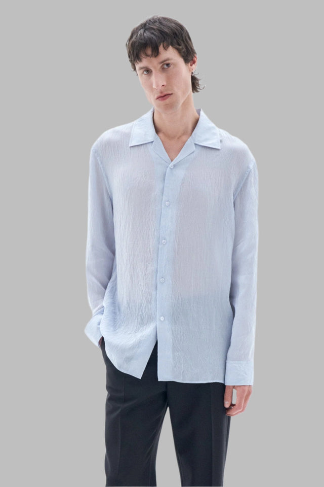 FILIPPA K CRINKLED RESORT SHIRT ICE BLUE - Hombre Amsterdam