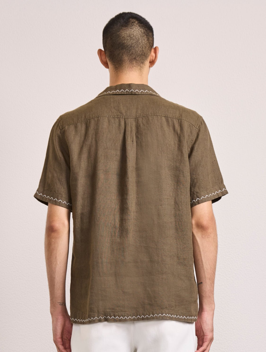 FRESCOBOL FLAVIO EMBROIDERED LINEN SHIRT - Hombre Amsterdam