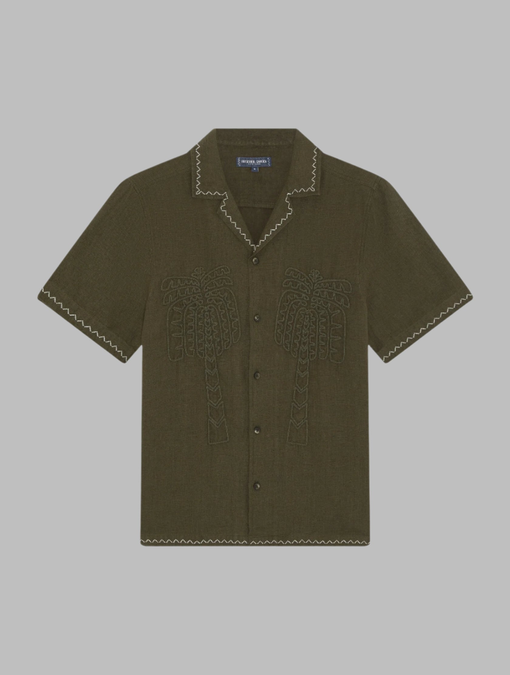 FRESCOBOL FLAVIO EMBROIDERED LINEN SHIRT - Hombre Amsterdam