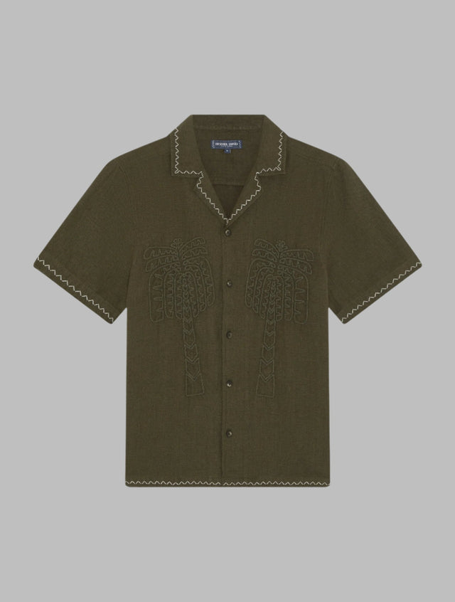 FRESCOBOL FLAVIO EMBROIDERED LINEN SHIRT - Hombre Amsterdam